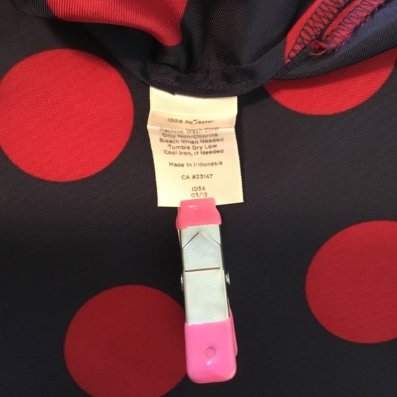 Talbots Sleeveless Red Polka Dot Top Navy/ Red Size 10P - Picture 4 of 4